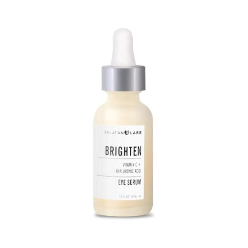 Valjean Labs Brighten Eye Serum with Vitamin C + Hyaluronic Acid | Helps Minimize Dark Circles and Even Skin Tone | Paraben Free, Cruelty Free, Made in USA ( 1 oz )