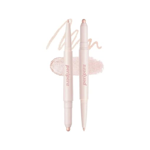 Peripera SUGAR TWINKLE DUO EYE SHADOW STICK ( 01 DEWY NUDE ) - Shimmer, Highlighter, Convenient Eye Shadow Cream