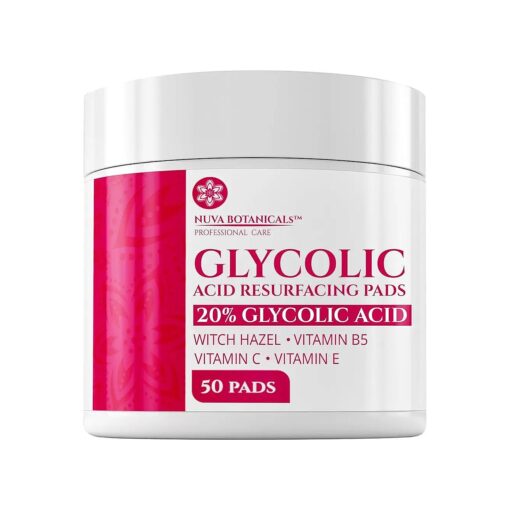 20 % Glycolic Acid Pads - Exfoliating for Face at Home, 50 Count