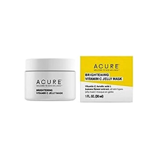 ACURE Brightening Vitamin C Jelly Mask | 100 % Vegan | For A Brighter Appearance | Ferulic Acid & Banana Flower Extract | All Skin Types | 1 Oz