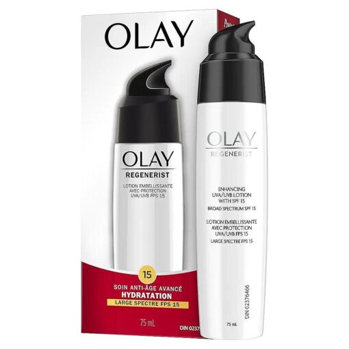 Olay Regenerist Regenerating Face Lotion with Sunscreen SPF 15 Broad Spectrum, No Scent, 2.5 fl oz