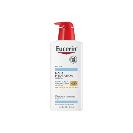 Eucerin Daily Hydration Lotion with SPF 15 - Broad Spectrum Body Lotion for Dry Skin - 16.9 fl, Oz, Pump Bottle