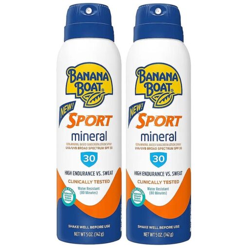 Sport Mineral Sunscreen Spray, Broad Spectrum SPF 30, 5oz, - Twin Pack