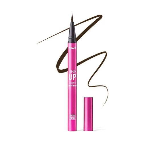 JOAH Line Up Liquid Eyeliner with Precision Felt Tip, Waterproof, Long Lasting, Smudge Proof Eye Liner, Brown