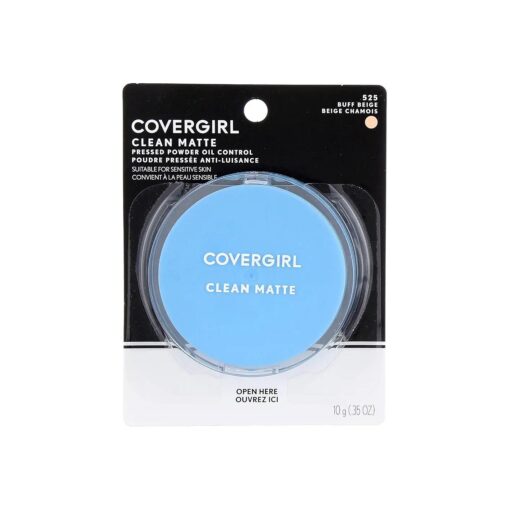 CoverGirl Clean Oil Control Pressed Powder, Buff Beige ( W ) 525, 0.35-Ounce Pan ( Pack of 2 )