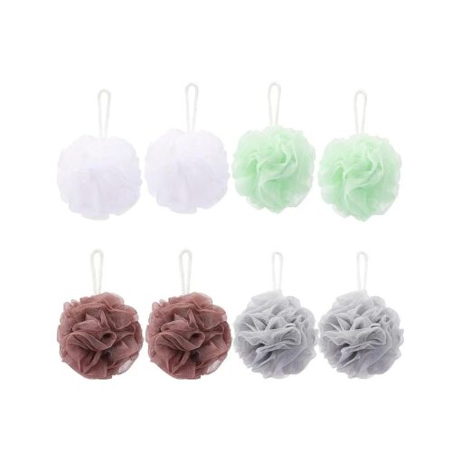 8 Small Mesh Pouf Bath Sponge - Mesh Loofah Body Exfoliating Shower Ball Shower Sponge