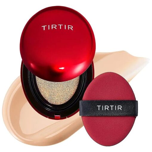 TIRTIR Mask Fit Red Cushion Foundation | Japan 's No.1 Choice for Glass skin, Long-Lasting, Lightweight, Buildable Coverage, Semi-Matte, All Skin Types, Korean Cushion Foundation, ( 0.63 oz, ), 21N Ivory