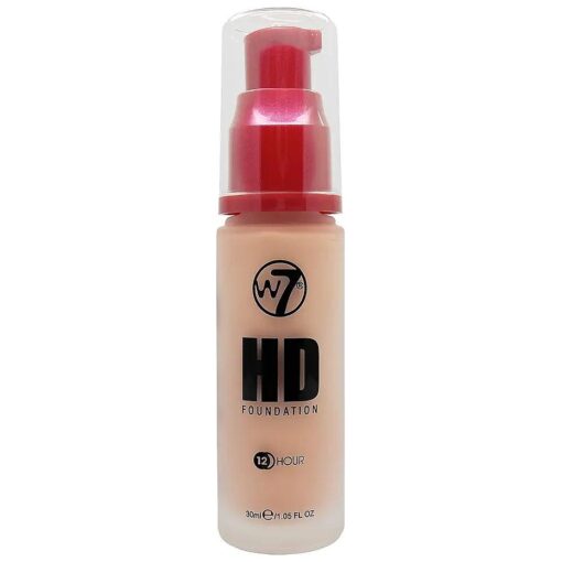 W7 | HD Foundation | Rich and Creamy Matte Formula | Medium Lasting Coverage | Available in 20 Shades | Natural Beige | Cruelty Free, Vegan Liquid Foundation Makeup by W7 Cosmetics