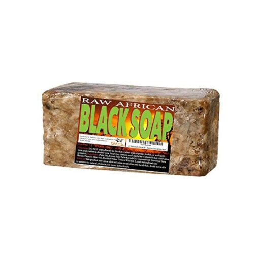 Premium African Black Soap - Pure 1 pound Bulk, Raw Organic Soap for Acne, Dry Skin, Rashes, Burns, Scar Removal, Face & Body Wash, From Ghana West Africa - Authentic African Moisturizer