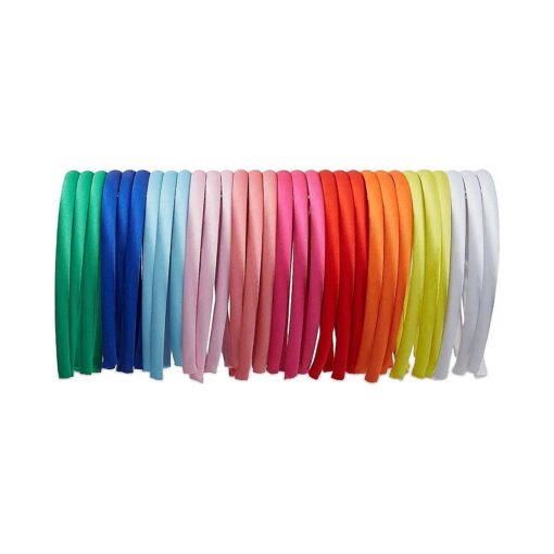 Bulk Satin Headbands, Hair Accessories for Women, Teens, Girls ( 10 Colors, 60 Pack )