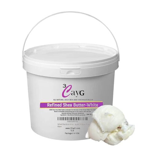 5lb Pail White Refined Shea Butter Deoderized Skin and Hair Body Butter Use for Soapmaking and Whipped Body Butter