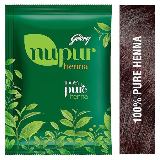 Godrej Nupur Henna Natural Mehndi for Hair Color with Goodness of 9 Herbs 120gram X 3Packs