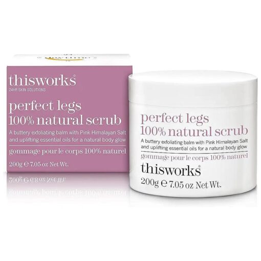 thisworks perfect legs 100 % natural scrub : Buttery Exfoliating Balm with Pink Himalayan Salt for a Natural Body Glow, 200g | 7.05 oz