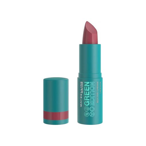 Maybelline Green Edition Butter Cream High-Pigment Bullet Lipstick, Lagoon, Mauve, 0.12 oz