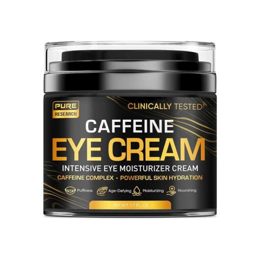 Caffeine Eye Cream For Anti Aging, Dark Circles, Bags, Puffiness, Great Under Eye Skin + Face Tightening, Eye Lift Treatment For Men & Women 1.7oz