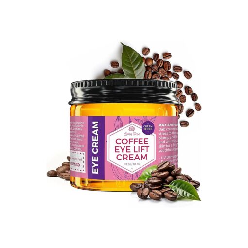 Leven Rose Lifting Coffee Eye Cream 1 oz - Natural Caffeine Eye Cream for Dark Circles and Puffiness - Firming Anti Aging Eye Cream with Caffeine - Collagen Building Under Eye Cream Caffeine