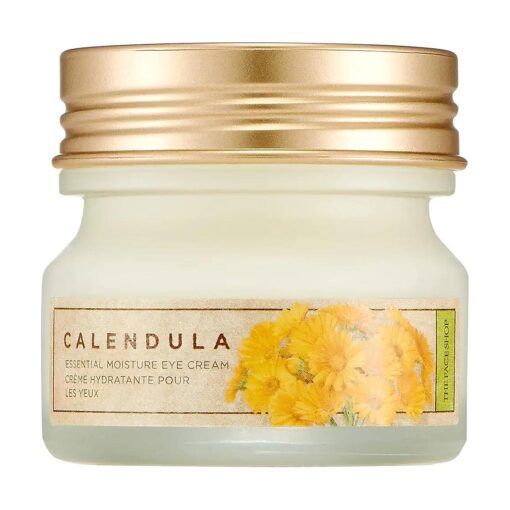 THE FACE SHOP Calendula Essential Moisture Eye Cream | Lightweight Non-Greasy Moisturizing & Soothing Eye Cream for Eye Area Comfort | Daily Skincare with Moisturizing & Soothing Formula, 0.68 Fl Oz