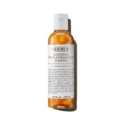 Kiehl 's Calendula Herbal Extract Alcohol-Free Toner, Soothing Facial Toner for Normal to Oily Skin, Visibly Reduces Redness & Oil, Improves Skin Texture, Paraben-Free, Fragrance-Free, Non-acnegenic