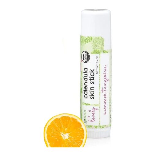 Calendula Skin Stick Organic Lotion Sticks Moisturizing Balm Ointment Salve Multipurpose Hand Cream Body Bar, 0.5 oz, Summer Tangerine ( 1 Tube )