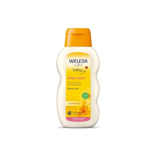 Weleda Baby Calendula Comforting Body Lotion, Plant Rich Moisturizer with Calendula, Chamomile, Sweet Almond and Sesame Oils, 6.8 Fl Oz