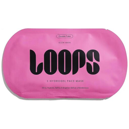 LOOPS DOUBLE TAKE - Glow Hydrogel Face Mask - Calms and Soothes Skin 's Surface - Helps Refine Pores and Brighten for a Flawless Face - Leaves You Glowing and Luminous - For All Skin Types - 1 Pc