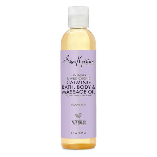 Bath, Body and Massage Oil Lavender Wild Orchid Calming Moisturizer for Sensitive Skin 8 oz