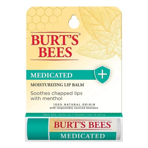 Burts Bees Medicated Moisturizing Lip Balm Blister by Burts Bees for Unisex - 0.15 oz Lip Balm ( I0082797 )