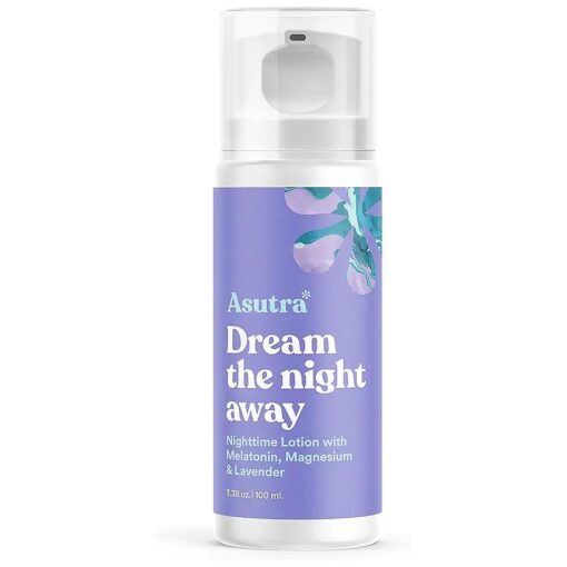 ASUTRA Melatonin Lotion w/Magnesium and Lavender, 100 ml | Aromatherapy of Natural Sweet Almond, Lavender & Shea Butter