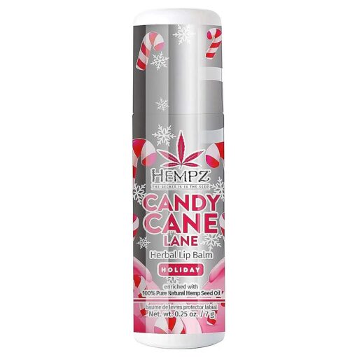 Hempz Limited Edition Candy Cane Lane Lip Balm ( .25 Oz ) - Holiday Scented Travel Sized Moisturizing Lip Balm for Women & Men, Chapstick Moisturizer for Combatting Dry or Very Dry Lips