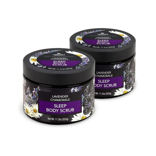 Nature 's Beauty Lavender Chamomile Sleep Body Scrub Multi-Pack - Gently Exfoliate, Moisturize & Sooth Combination to Dry Skin, Made w/Coconut, Jojoba + Moringa Seed Oils, 11.3 oz ( 2 Pack )