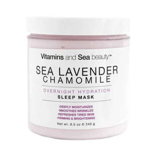 VITAMINS AND SEA BEAUTY, Hydrating Moisturizing Night Face Mask, Relaxing Overnight Facial with Sea Lavender and Chamomile, Skincare for All Skin Types, 8.5 Fl Oz