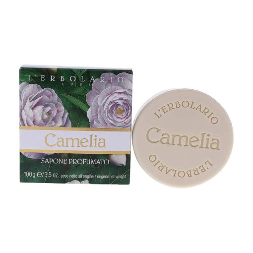 L'Erbolario Camellia Perfumed Soap - Enriched With All Natural Ingredients And Aromatic Fragrances - Cleanses And Moisturizes Skin - Long Lasting And Creates A Rich, Creamy Lather - 3.5 Oz