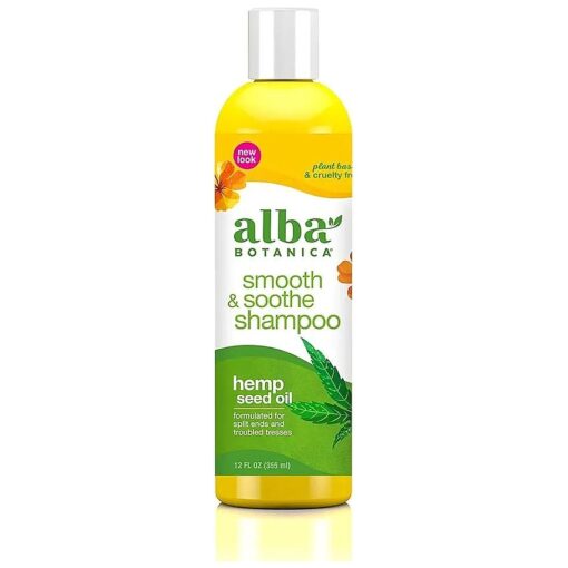 Alba Botanica Smooth & Soothe Shampoo, Cannabis Sativa Seed Oil, 12 Oz