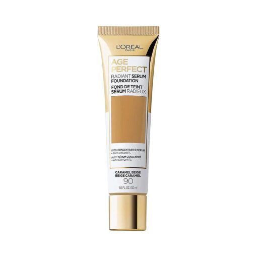 L'Oreal Paris Age Perfect Radiant Serum Foundation with SPF 50, Caramel Beige, 1 Ounce