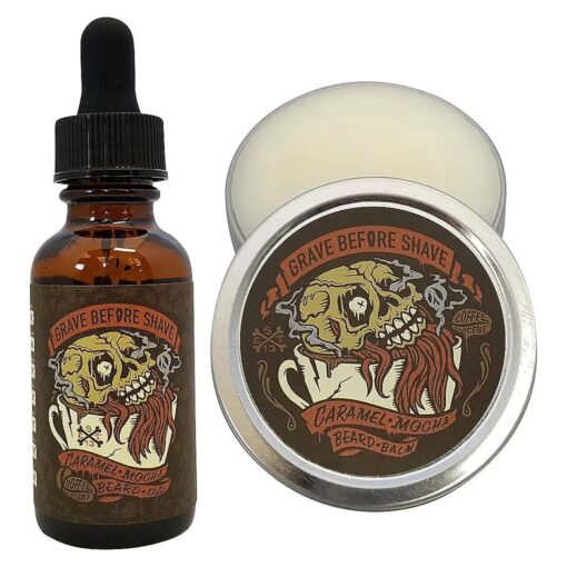 Grave Before Shave ( tm ) CARAMEL MOCHA BEARD PACK ( Caramel Mocha Coffee Scented )