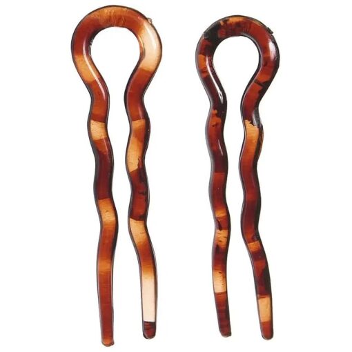 Caravan Large Crink Hair Pin Shell ( Pack of 2 ) 3-1/2"