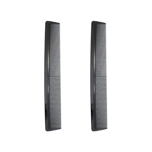 Carbon Fiber Cutting Comb, Professional 8.3" Hair Dressing Comb, Anti Static Heat Resistant Comb For All Hair Types, Fine and Wide Tooth Hair Barber Comb, 2 Pack