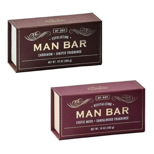 San Francisco Soap Company Man Bar 10 Ounce Bar Soap Bundle - 1 each Sandalwood + Cardamom/Juniper