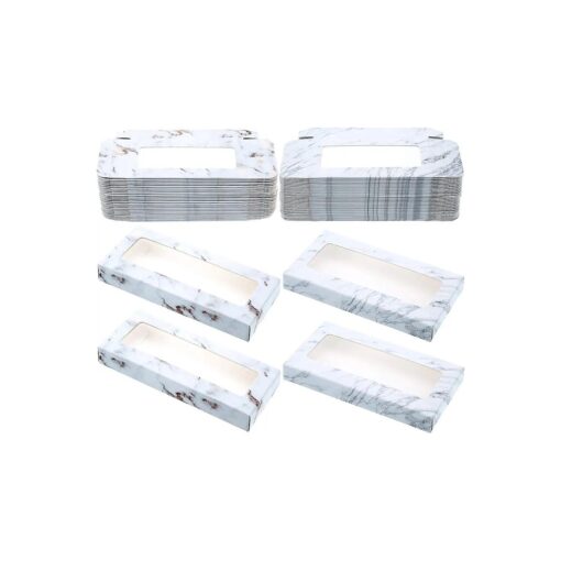 80 Pieces Empty Eyelashes Packaging Paper False Eyelash Storage Box Marble False Eyelash Cases without Trays for Women ( Classic Patterns )