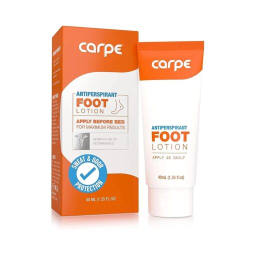 Carpe Antiperspirant Foot Lotion, A dermatologist-recommended solution to stop sweaty, smelly feet, Helps prevent blisters, Great for hyperhidrosis