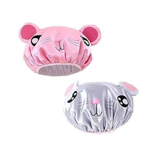 2 PCS shower caps for kids shower caps for girls shower cap kids Cartoon Waterproof Shower Bath Caps Set Bath Hat for Baby Girls Boys