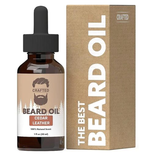 Crafted Beards Beard Oil Beard Oil Conditioner - Leave Your Beard Feeling Amazing - All Natural Ingredients - No Residue - Mustache Oil - 1oz - Made in the USA ( Cedar Leather )