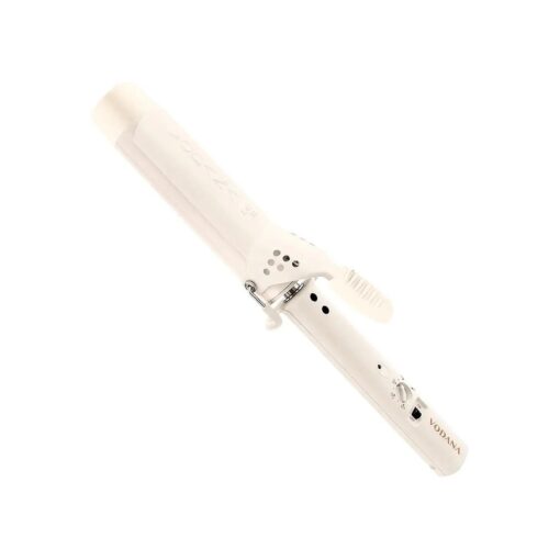 VODANA Professional GlamWave Ceramic Curling Iron, Long-Lasting Natural Curls, Instant Heat, Hair Curler, Curling Wand, Available in USA ( 1.4 inch, Ivory )