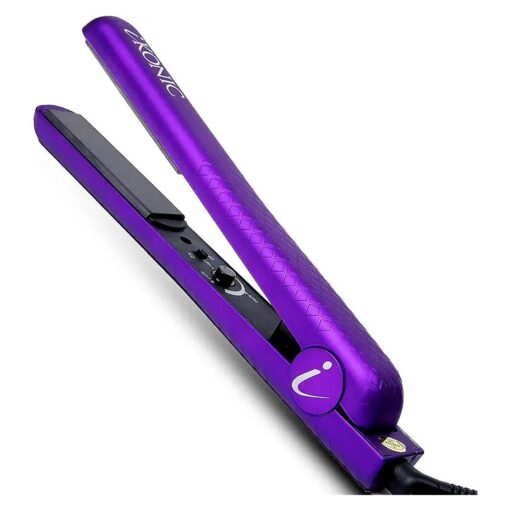 iKonic Ceramic Hair Straightener, Infrared Flat Iron, 1.25 Inch Floating Plates, Anti Static and Frizz Free Curling Iron, All Hair Types - Purple