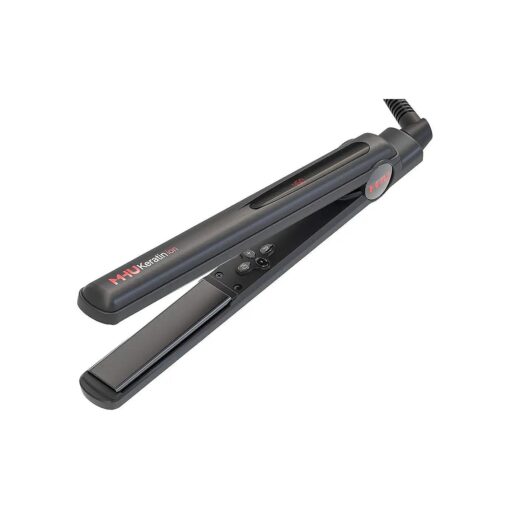 MHU Hair Straightener 1 Inch Instant Heat, Tourmaline Ceramic 3D Floating Plates, Keratin Ion Flat Iron Auto Shut-Off and Adjustment Temperature, Black