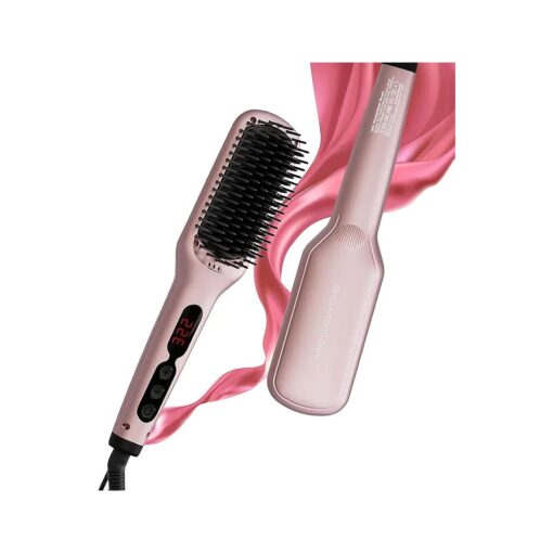 Hair Straightener Brush, MegaWise Hair Straightening Comb for All Hair Types with Nano Heating Teeth, Double Anion Technology, MCH 20s Fast Heating & 60-Minute Auto Shut-Off - Gifts for Women