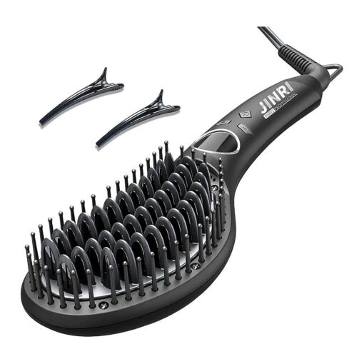 Hair Straightener Brush, Ceramic Ionic Straightening Iron Comb Anti-Scald, Best Soft Round Touch Body, Perfect for Professional Salon at Home ( L )