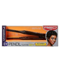 Kiss Red by Pencil Flat Iron Hair Straightener, 0.3 Inch, Ceramic