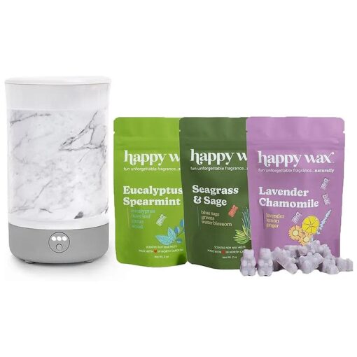 Happy Wax Marble Signature Warmer and Wax Melts Kit ( Spa )