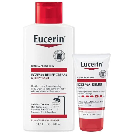 Eucerin Eczema Relief Body Wash and Body Cream Multipack ( 13.5 fl, oz, Wash and 5 oz, Cream )